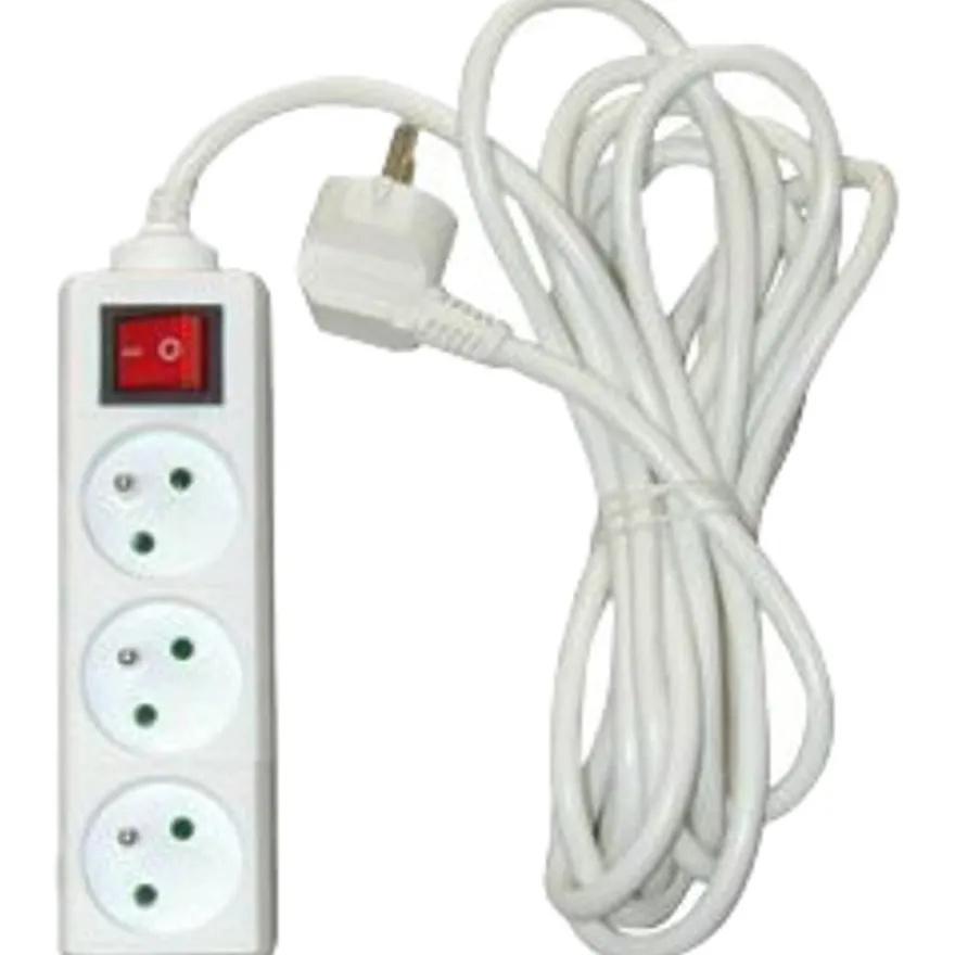 Multiprise avec interrupteur 3 prises - 4m