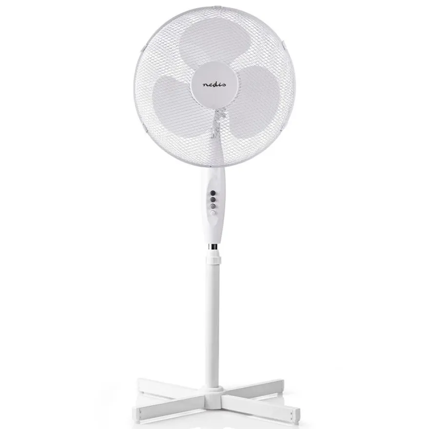 Nedis - Ventilateur sur Pied - 40 cm - 3 vitesses - blanc