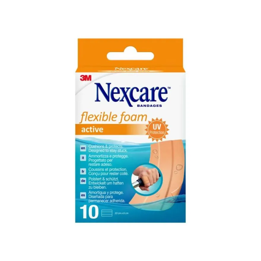 Nexcare Active Flexible foam - 10 pansements - 6 x 10 cm - chair