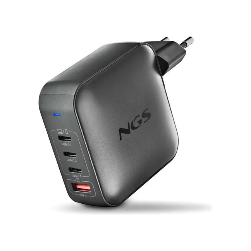 NGS - Chargeur secteur - Ultra Rapide - 165 Watt - 4 connecteurs de sortie (3 x USB-C, USB type A) - noir