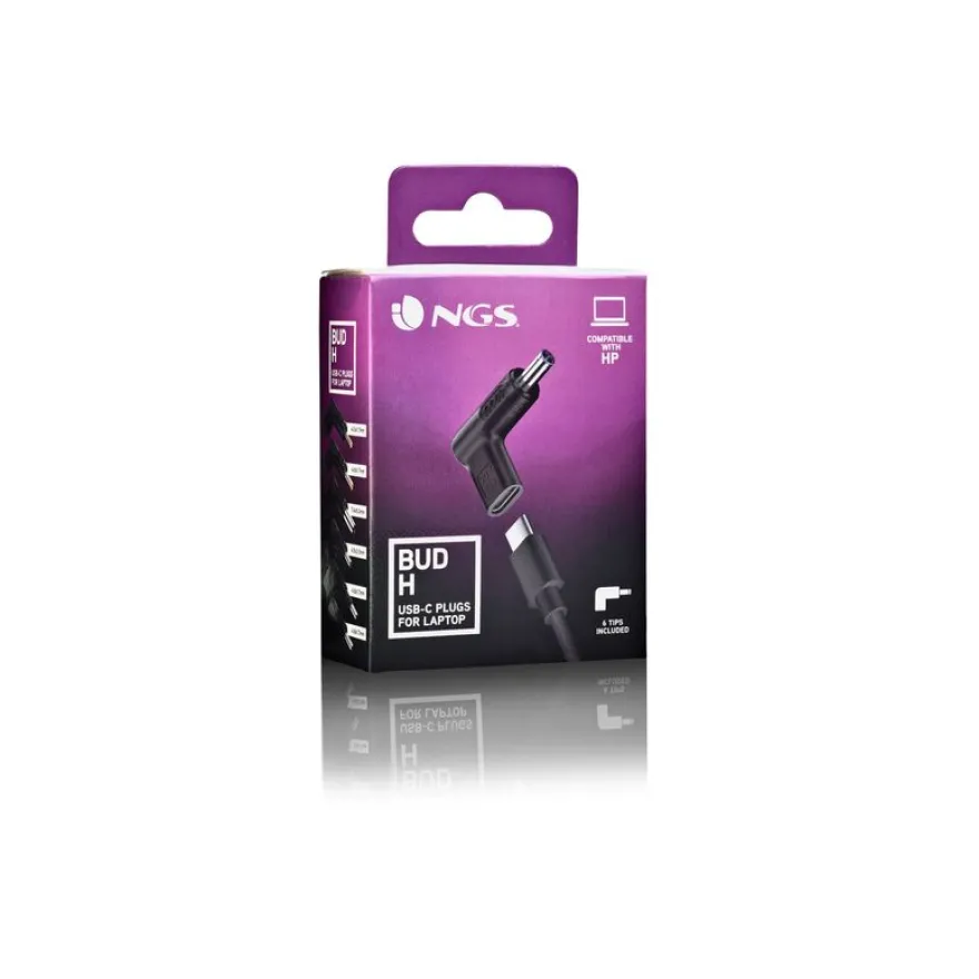 NGS BUD-H - Kit adaptateur de connecteur d'alimentation - Alimentation USB (100 W) - noir