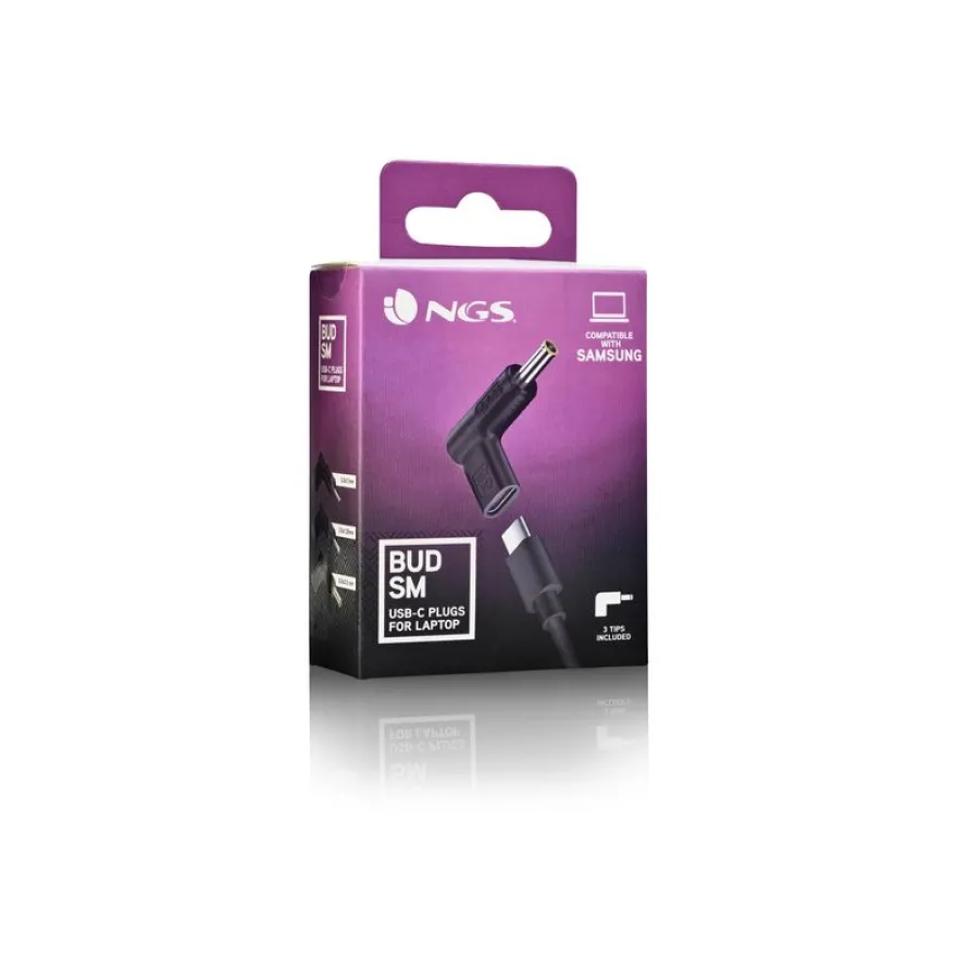 NGS BUD-SM - Kit adaptateur de connecteur d'alimentation - Alimentation USB (100 W) - noir