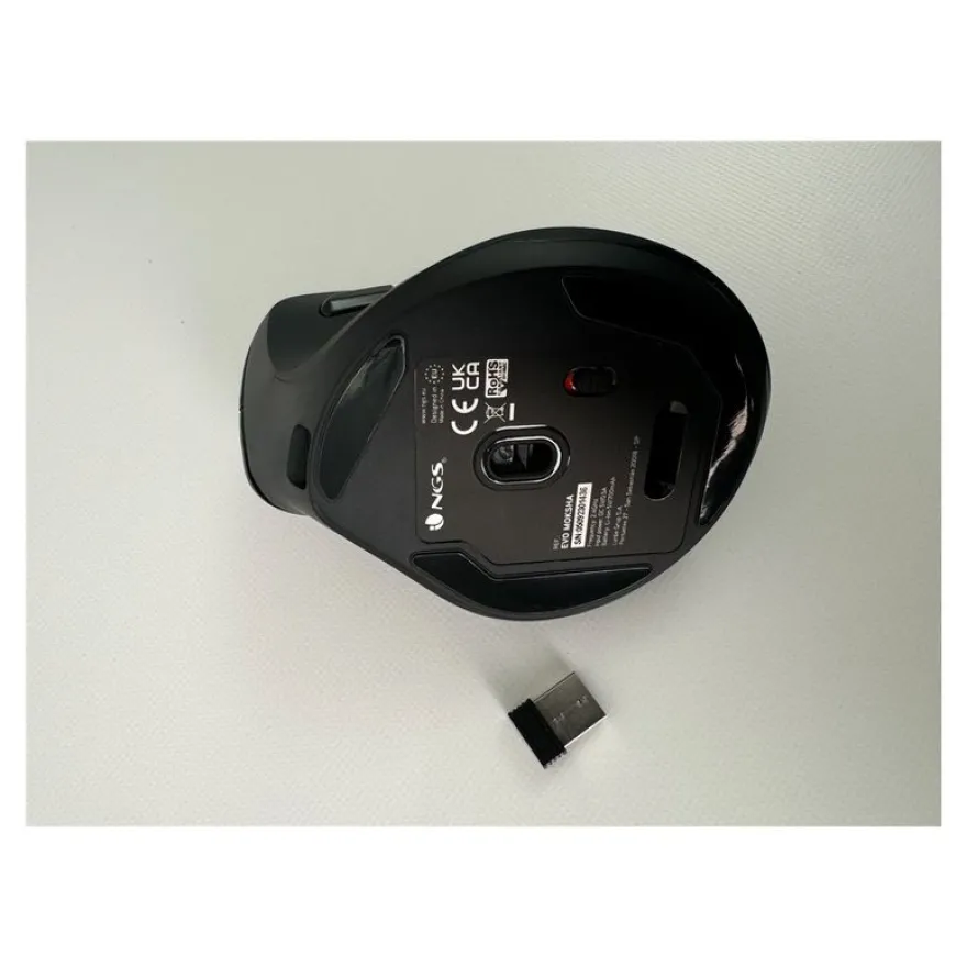 NGS EVO MOKSHA - Souris sans fil ergonomique pour droitiers - 5 boutons - noir