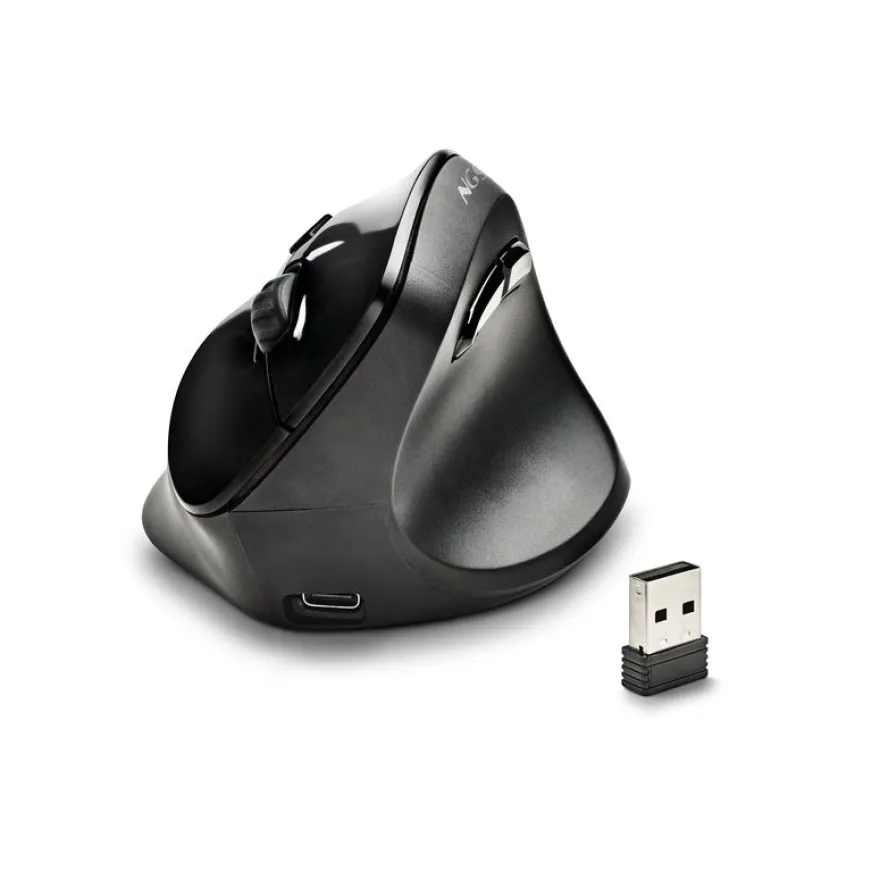 NGS EVO MOKSHA - Souris sans fil ergonomique pour droitiers - 5 boutons - noir