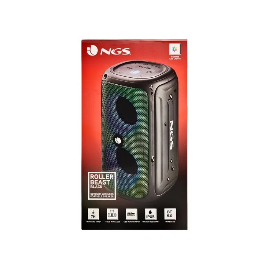 NGS Roller Beast - Mini enceinte sans fil - Bluetooth - 32 Watt - noir