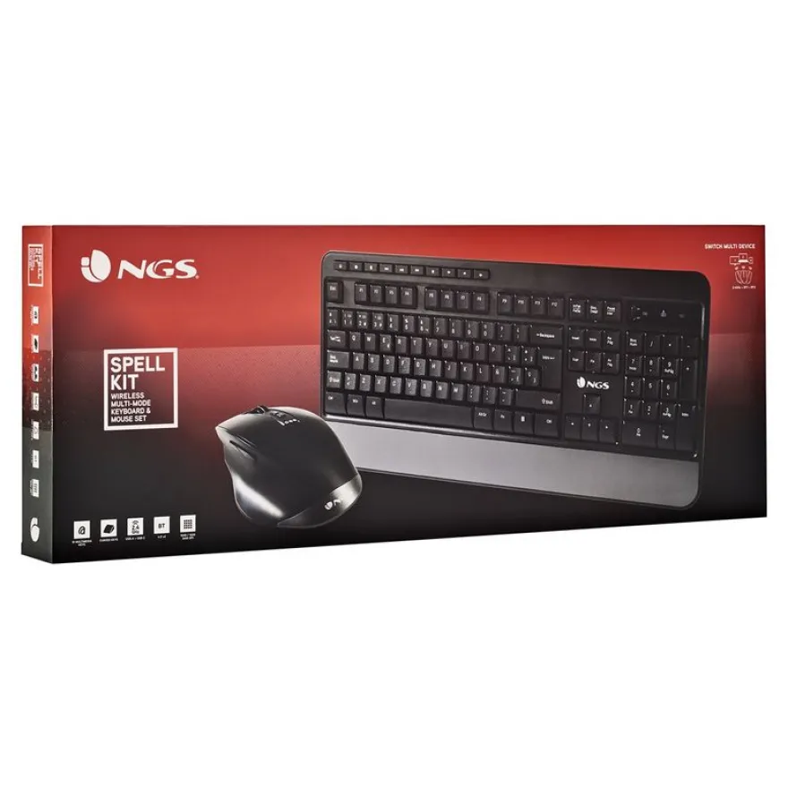 NGS Spell Kit - Ensemble clavier et souris sans fil - Azerty