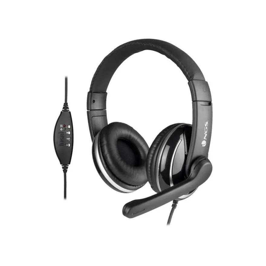NGS VOX 800 - Casque filaire avec micro - connexion USB - noir
