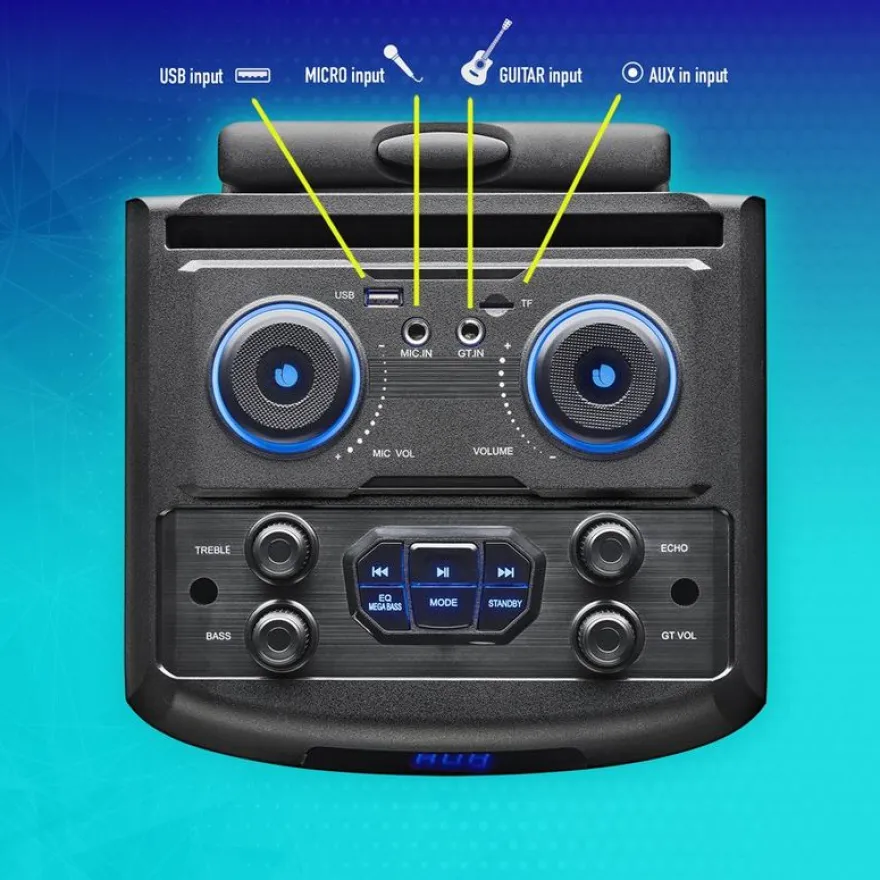 NGS WILD DUB 1 - enceinte de soirée - sans fil - avec batterie intégrée - noir