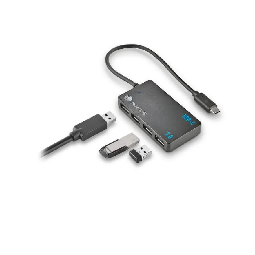 NGS Wonder IHUB4 - Concentrateur (hub) - USB-C, PC/MAC/tablet compatible - 4 x SuperSpeed USB 3.0 - de bureau