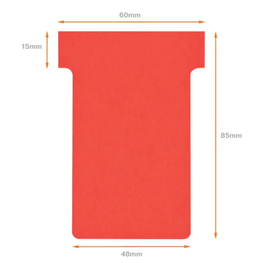 Nobo - 100 Fiches en T - Taille 2 - rouge