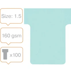 Nobo - 100 Fiches en T - Taille 1,5 - bleu