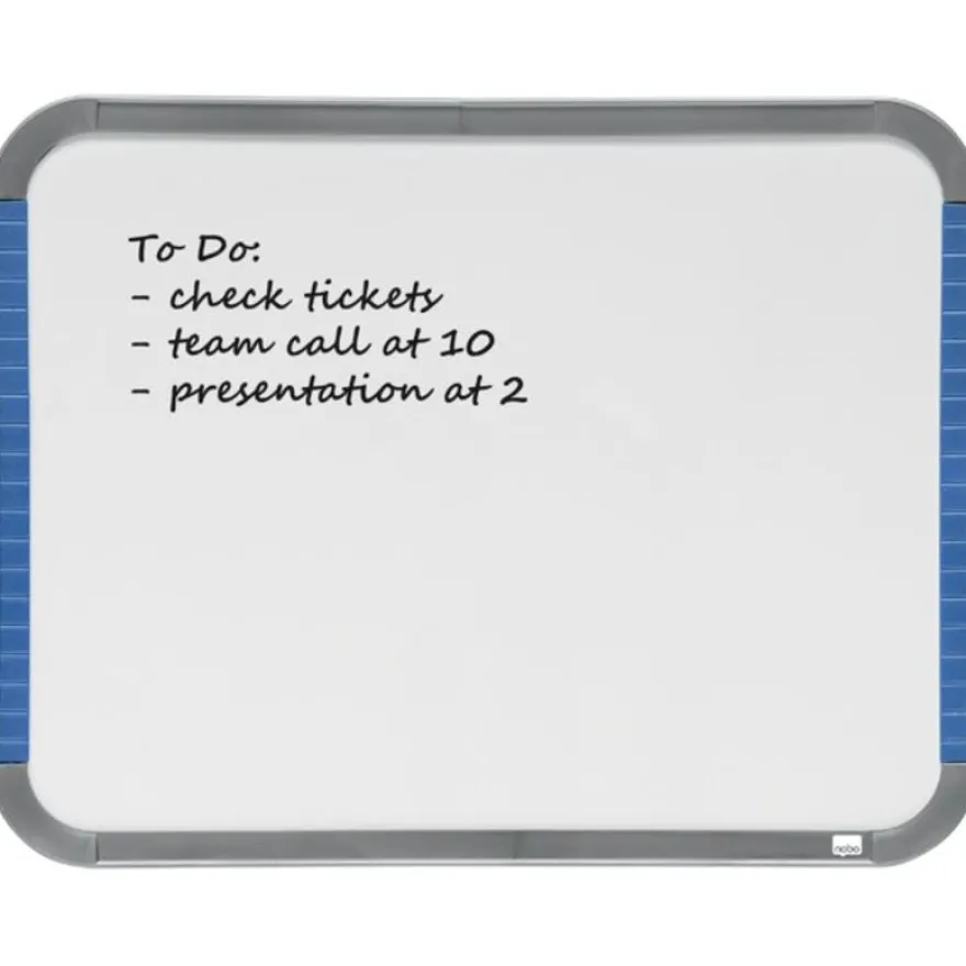 Nobo - Tableau blanc Slimline en acier laqué - 22 x 28 cm - magnétique - cadre blanc