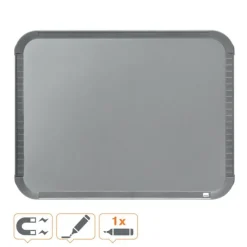 Nobo - Tableau blanc Slimline en acier laqué - 22 x 28 cm - magnétique - cadre gris