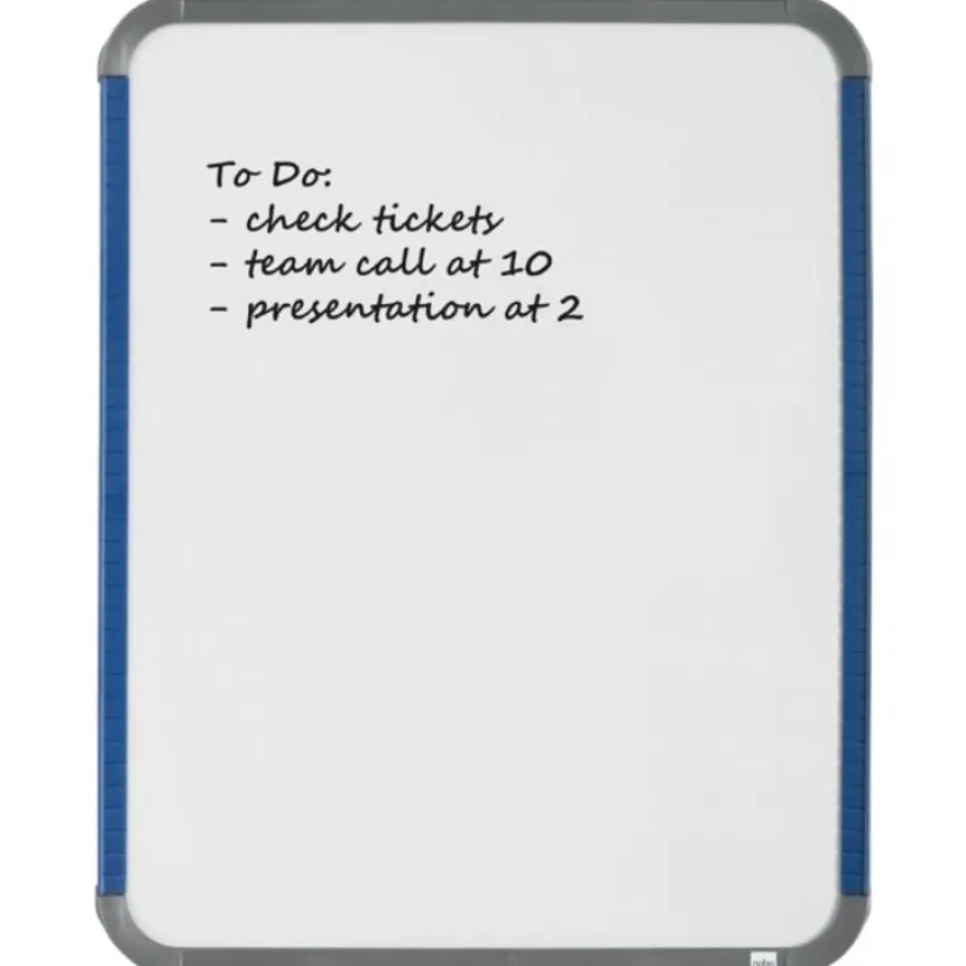 Nobo - Tableau blanc Slimline en acier laqué - 28 x 36 cm - magnétique - cadre gris