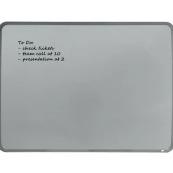 Nobo - Tableau blanc Slimline en acier laqué - 58 x 43 cm - magnétique - cadre gris