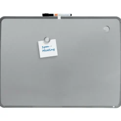 Nobo - Tableau blanc Slimline en acier laqué - 58 x 43 cm - magnétique - cadre gris