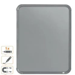 Nobo - Tableau couleur argenté Slimline en acier laqué - 360 x 280 mm