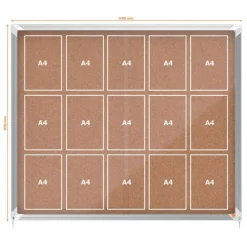 Nobo - Vitrine d'affichage - 15 feuilles A4 - surface liege - porte coulissante - 113,7 x 96,7 x 6,3 cm
