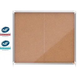 Nobo - Vitrine d'affichage - 15 feuilles A4 - surface liege - porte coulissante - 113,7 x 96,7 x 6,3 cm
