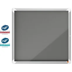 Nobo - Vitrine d'affichage - 6 feuilles A4 - surface en feutre gris - porte battante - 70,8 x 66,7 x 4,3 cm