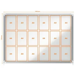 Nobo - Vitrine d'affichage - 18 feuilles A4 - surface magnetique - porte coulissante - 135,2 x 96,7 x 6,3 cm