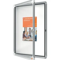 Nobo - Vitrine d'affichage - 4 feuilles A4 - surface magnetique - porte battante - 49,3 x 66,7 x 4,3 cm