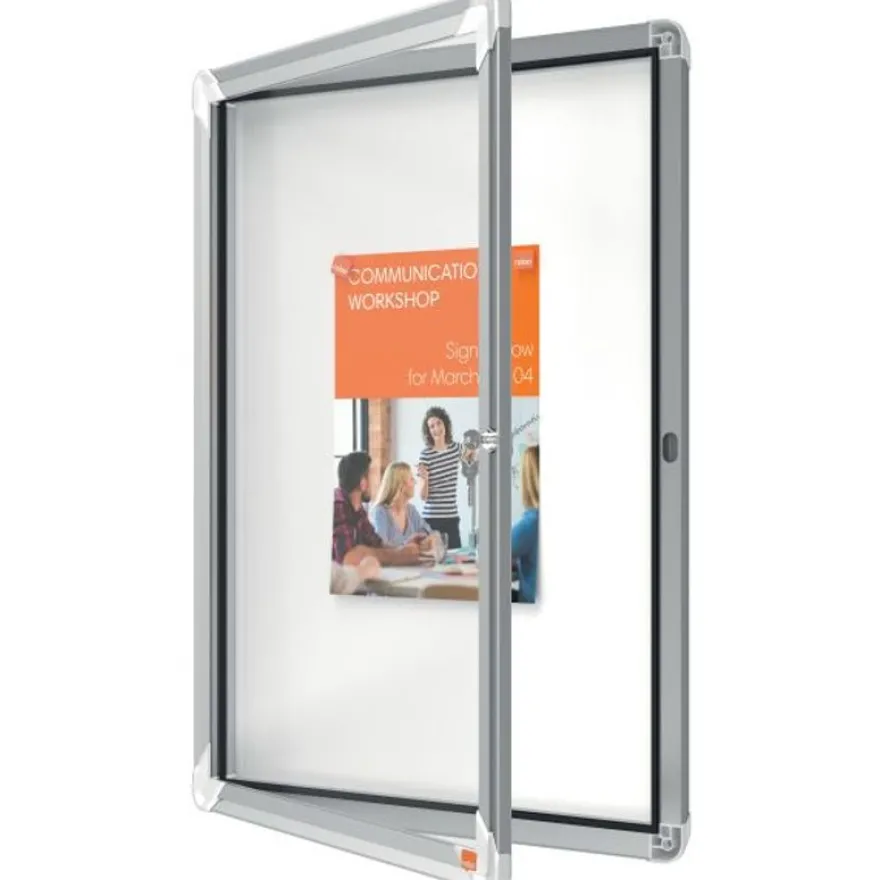 Nobo - Vitrine d'affichage - 4 feuilles A4 - surface magnetique - porte battante - 49,3 x 66,7 x 4,3 cm