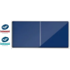 Nobo - Vitrine d'affichage - 27 feuilles A4 - surface en feutre bleu - porte coulissante - 199,7 x 96,7 x 6,3 cm