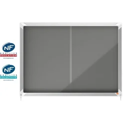 Nobo - Vitrine d'affichage - 8 feuilles A4 - surface en feutre gris - porte coulissante - 92,2 x 66,5 x 6,3 cm