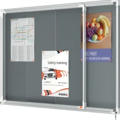 Nobo - Vitrine d'affichage - 8 feuilles A4 - surface en feutre gris - porte coulissante - 92,2 x 66,5 x 6,3 cm