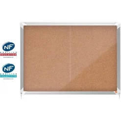 Nobo - Vitrine d'affichage - 8 feuilles A4 - surface liege - porte coulissante - 92,2 x 66,5 x 6,3 cm