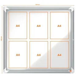 Nobo - Vitrine d'affichage - 6 feuilles A4 - surface magnetique - porte battante - 70,8 x 66,7 x 4,3 cm