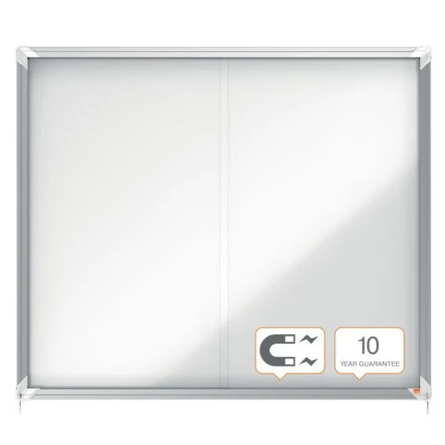 Nobo - Vitrine d'affichage - 15 feuilles A4 - surface magnetique - porte coulissante - 113,7 x 96,7 x 6,3 cm
