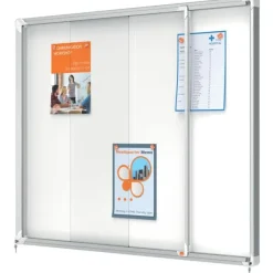 Nobo - Vitrine d'affichage - 15 feuilles A4 - surface magnetique - porte coulissante - 113,7 x 96,7 x 6,3 cm