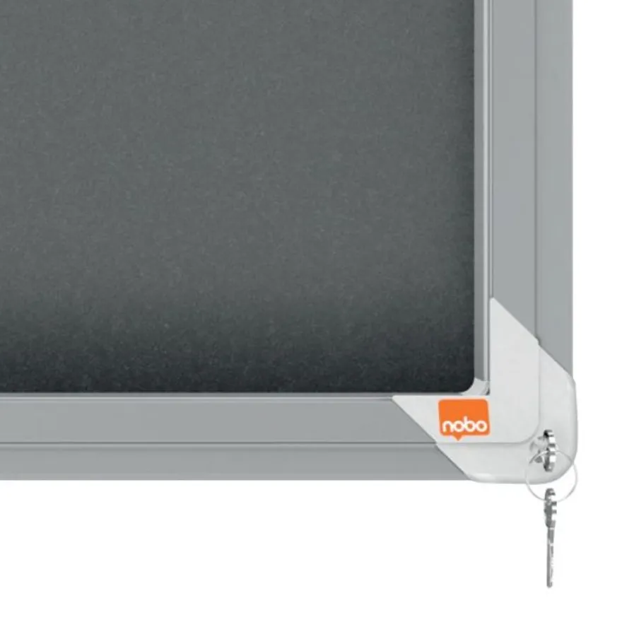 Nobo - Vitrine d'affichage - 18 feuilles A4 - surface en feutre gris - porte coulissante - 135,2 x 96,7 x 6,3 cm
