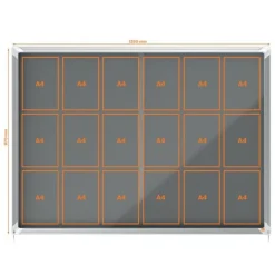 Nobo - Vitrine d'affichage - 18 feuilles A4 - surface en feutre gris - porte coulissante - 135,2 x 96,7 x 6,3 cm