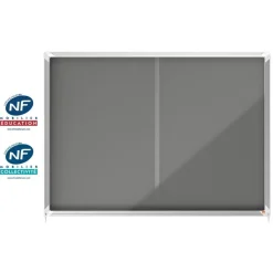 Nobo - Vitrine d'affichage - 18 feuilles A4 - surface en feutre gris - porte coulissante - 135,2 x 96,7 x 6,3 cm