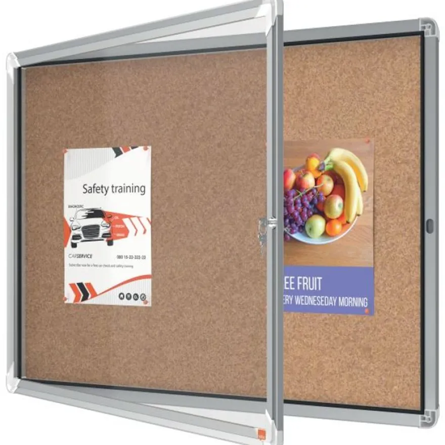 Nobo - Vitrine d'affichage - 8 feuilles A4 - surface liege - porte battante - 92,3 x 66,7 x 4,3 cm