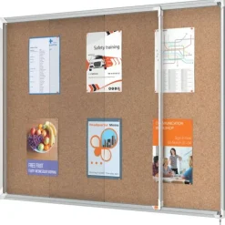 Nobo - Vitrine d'affichage - 18 feuilles A4 - surface liege - porte coulissante - 135,2 x 96,7 x 6,3 cm