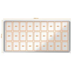 Nobo - Vitrine d'affichage - 27 feuilles A4 - surface magnetique - porte coulissante - 199,7 x 96,7 x 6,3 cm