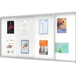Nobo - Vitrine d'affichage - 27 feuilles A4 - surface magnetique - porte coulissante - 199,7 x 96,7 x 6,3 cm