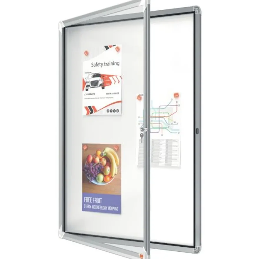 Nobo - Vitrine d'affichage - 9 feuilles A4 - surface magnetique - porte battante - 70,8 x 96,9 x 4,3 cm