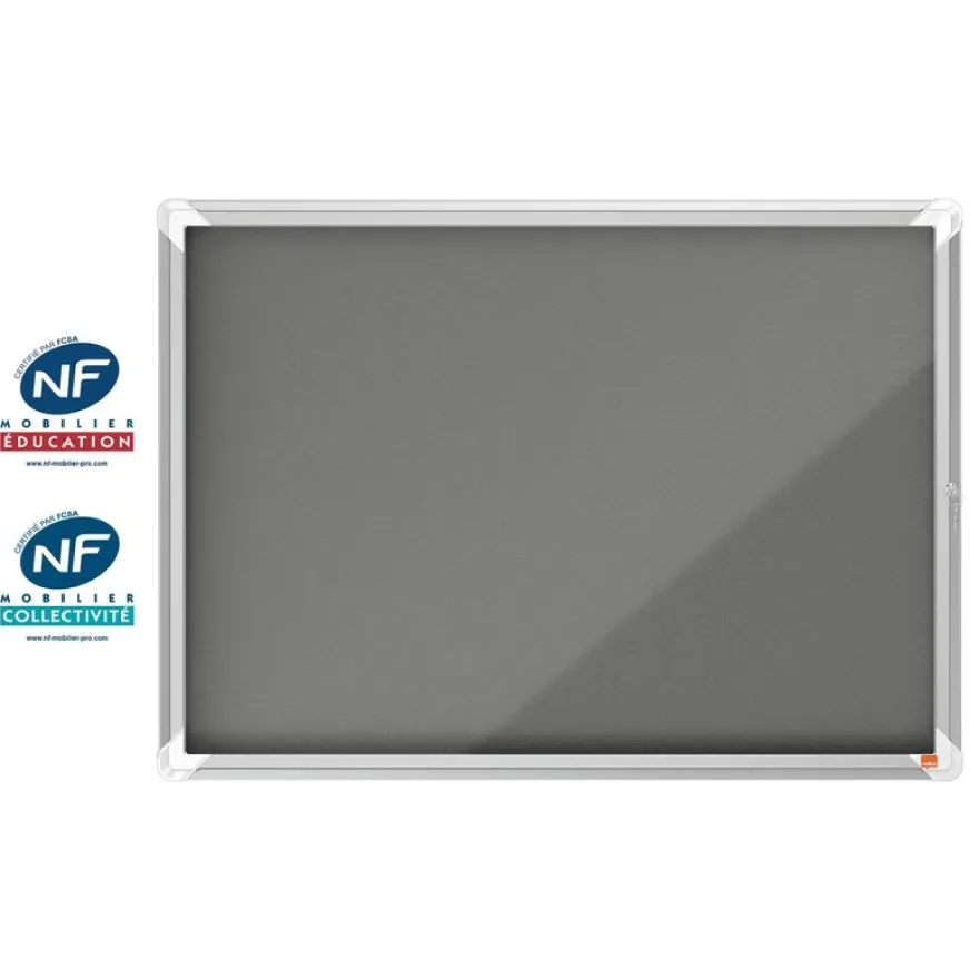 Nobo - Vitrine d'affichage - 8 feuilles A4 - surface en feutre gris - porte battante - 92,3 x 66,7 x 4,3 cm