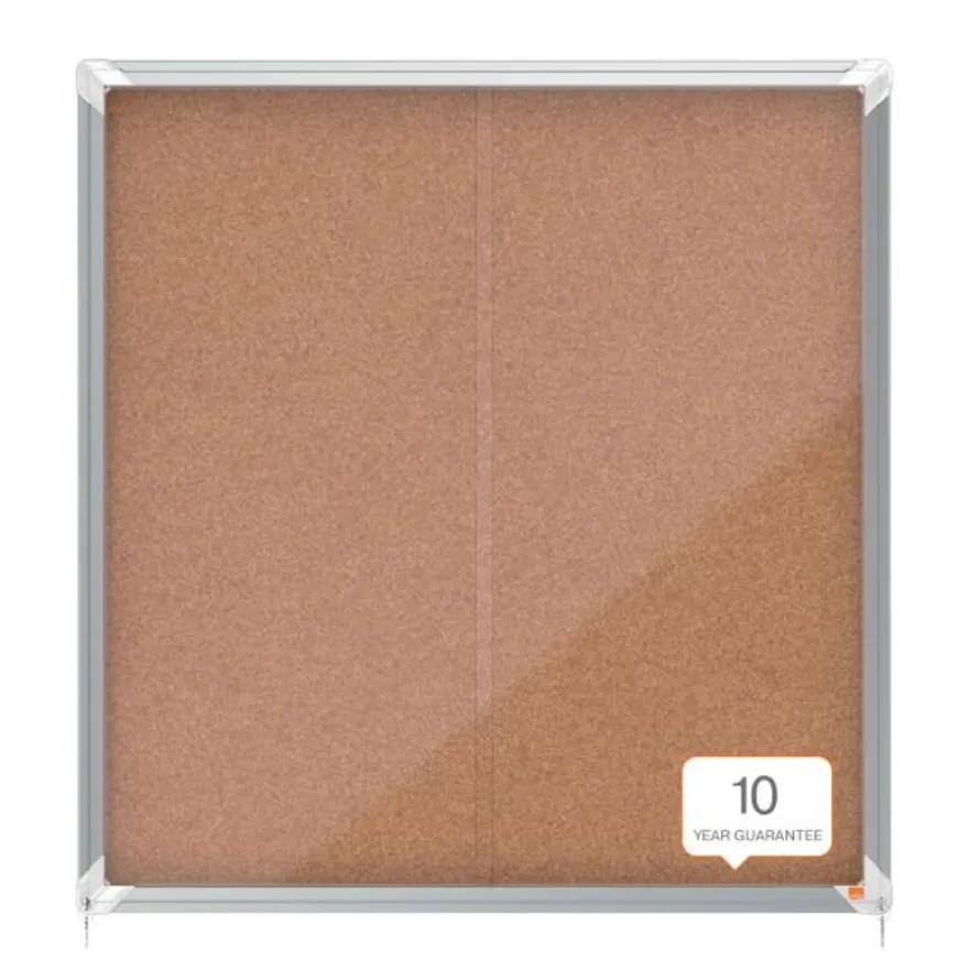 Nobo - Vitrine d'affichage - 12 feuilles A4 - surface liege - porte coulissante - 92,2 x 96,7 x 6,3 cm