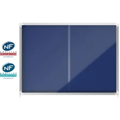 Nobo - Vitrine d'affichage - 18 feuilles A4 - surface en feutre bleu - porte coulissante - 135,2 x 96,7 x 6,3 cm