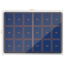 Nobo - Vitrine d'affichage - 18 feuilles A4 - surface en feutre bleu - porte coulissante - 135,2 x 96,7 x 6,3 cm