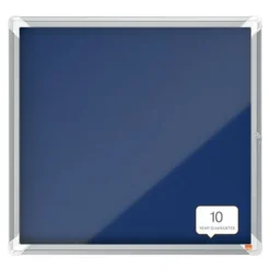 Nobo - Vitrine d'affichage - 6 feuilles A4 - surface en feutre bleu - porte battante - 70,8 x 66,7 x 4,3 cm