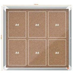 Nobo - Vitrine d'affichage - 6 feuilles A4 - surface liege - porte battante - 70,8 x 66,7 x 4,3 cm
