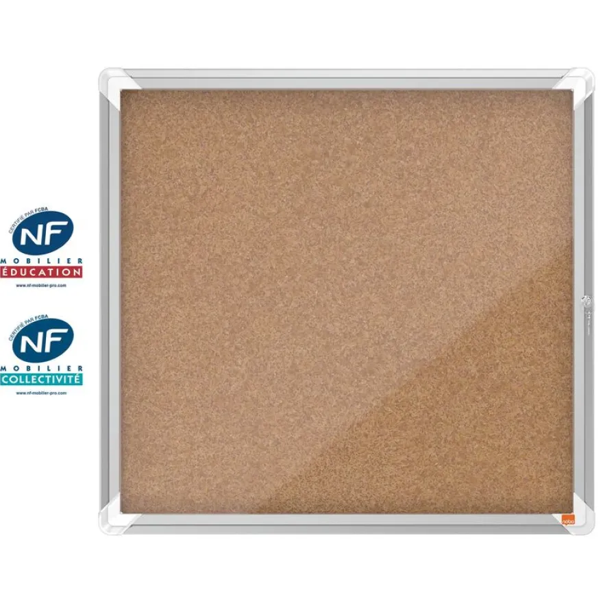 Nobo - Vitrine d'affichage - 6 feuilles A4 - surface liege - porte battante - 70,8 x 66,7 x 4,3 cm