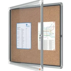 Nobo - Vitrine d'affichage - 6 feuilles A4 - surface liege - porte battante - 70,8 x 66,7 x 4,3 cm